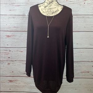 FOREVER 21 WINE TUNIC BLOUSE